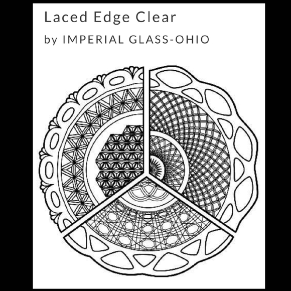 1950s Lace Edge Clear 8" Shallow Bowl by Imperial Glass - Picture 5 of 8